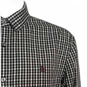 Original Penguin Men's Black‎ and White Checkered Button-Up Shirt